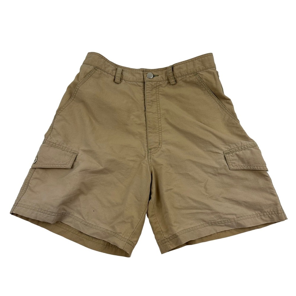 REI Brown Safari Cargo Shorts Outdoors Hiking Sz 10 High Rise 100% Nylon Vintage